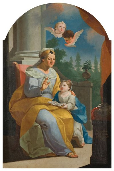 Saint Anne Teaching Mary to Read by Anton Cebej